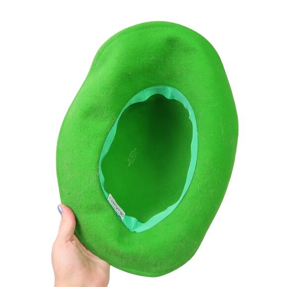 Vintage 60s Madcaps Green Felt Wool Wide Brim Hat main image 5